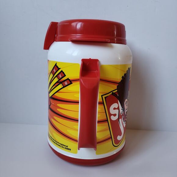 Vintage 2002 Snap Into A Slim Jim 64oz Travel Mug Whirley USA Slim Jim Guy - Picture 4 of 8